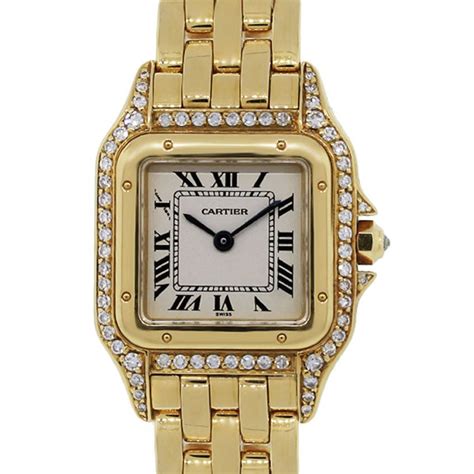 ladies cartier santos panthere 18k gold and steel watch|cartier santos watch diamond automatic.